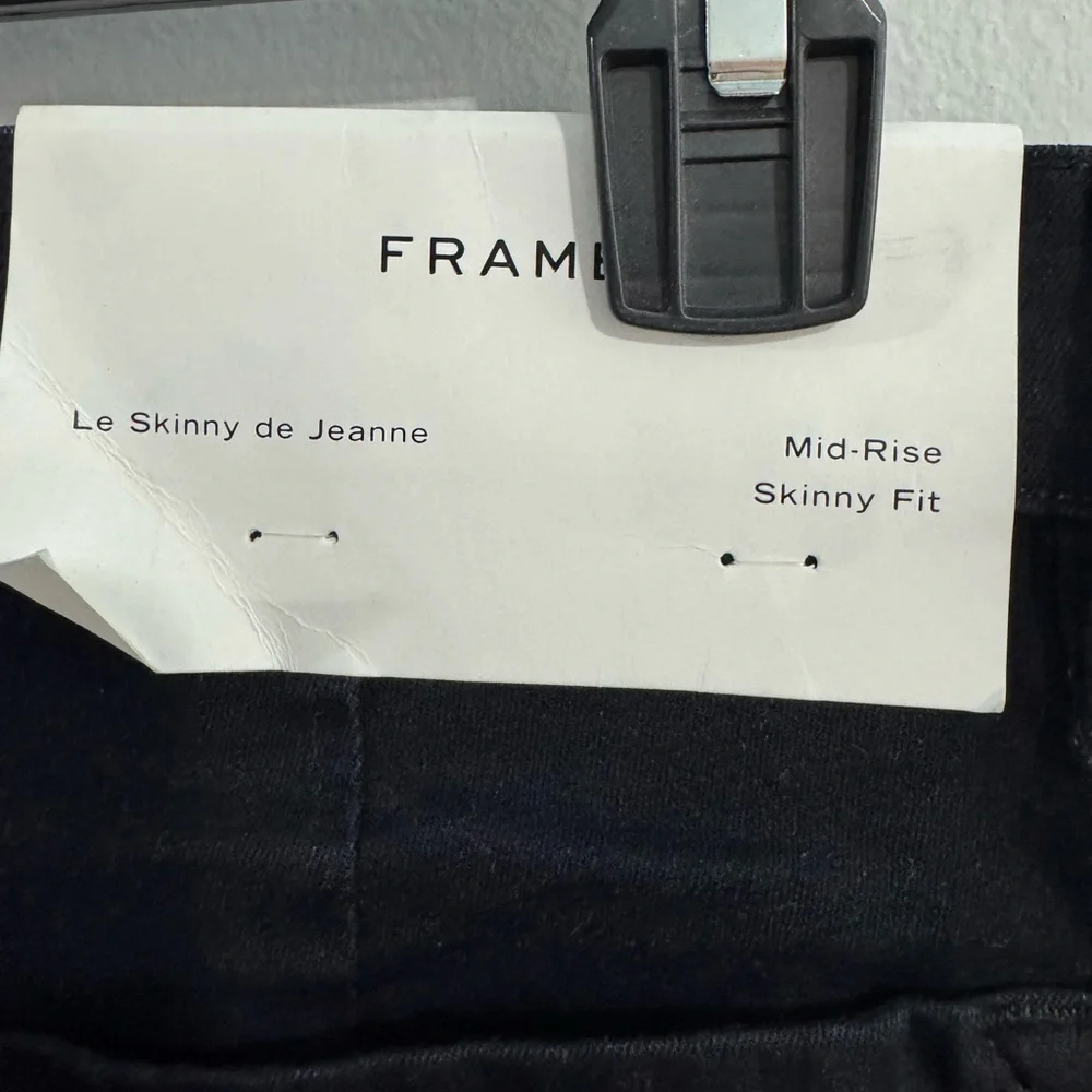 Frame Denim Womens Black Mid Rise Le Skinny de Jeanne Flare Jeans Size 30 - NWT
